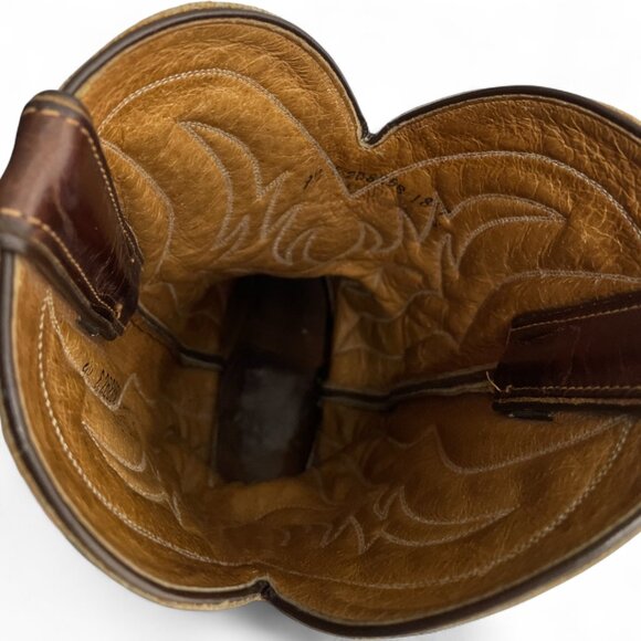 Boulet Brown Leather Western Cowboy Biker Boots Men's 9.5 - Picture 10 of 14